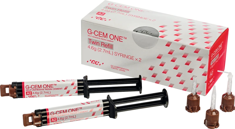 GC G-CEM ONE  Nachfüllpackung Twin  2 x 4,6 g Spritze A2, 15 GC Automix Tips regular, 5 GC Automix Endo Tips