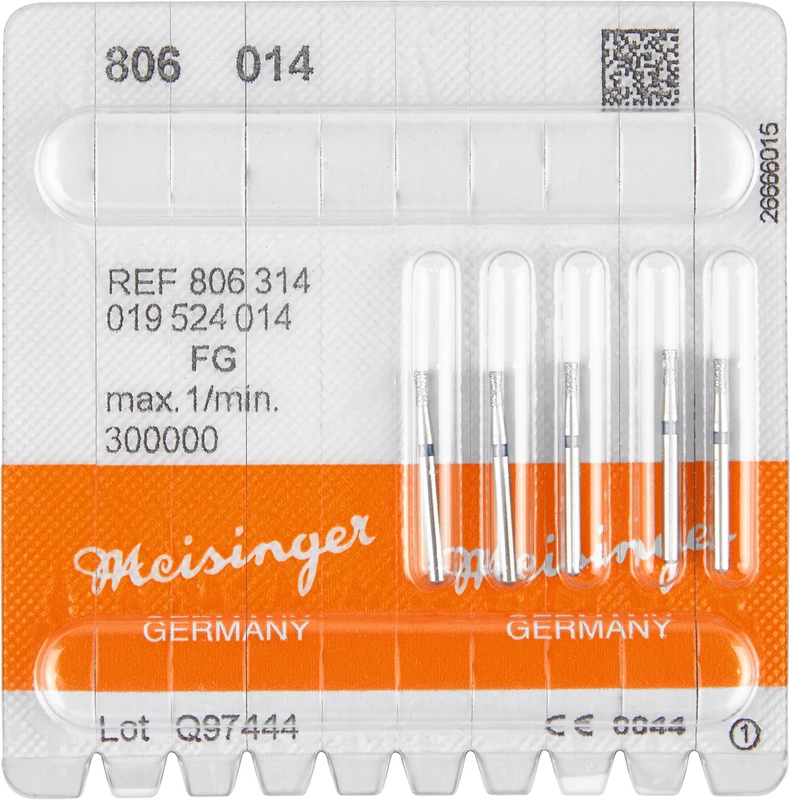 Diamanten 806  Packung  5 Stück blau mittel, FG, Figur 019 Diabolo, 3 mm, ISO 014