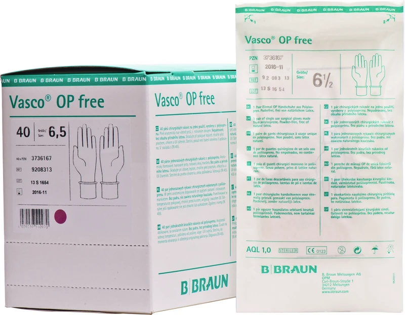 Vasco® OP free  Packung  40 Paar puderfrei, naturweiß, Größe 6,5