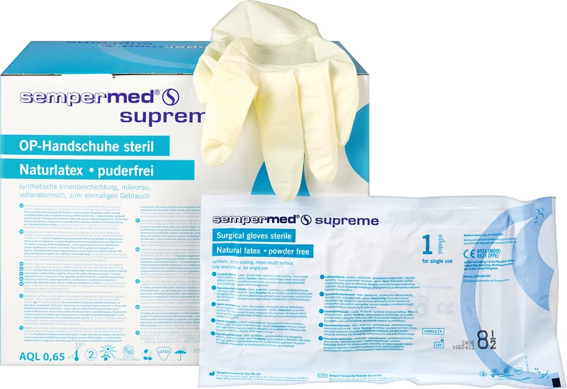 Sempermed® supreme  Packung  50 Paar puderfrei, naturweiß, Größe 8,5