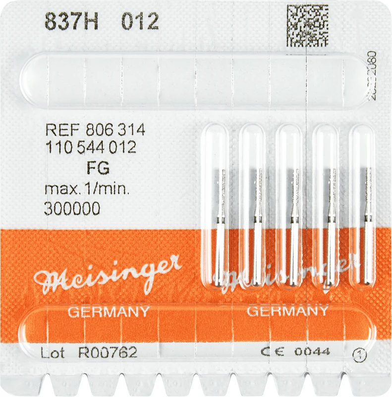 Diamanten 837  Packung  5 Stück schwarz super grob, FG, Figur 110 Zylinder, 6 mm, ISO 012