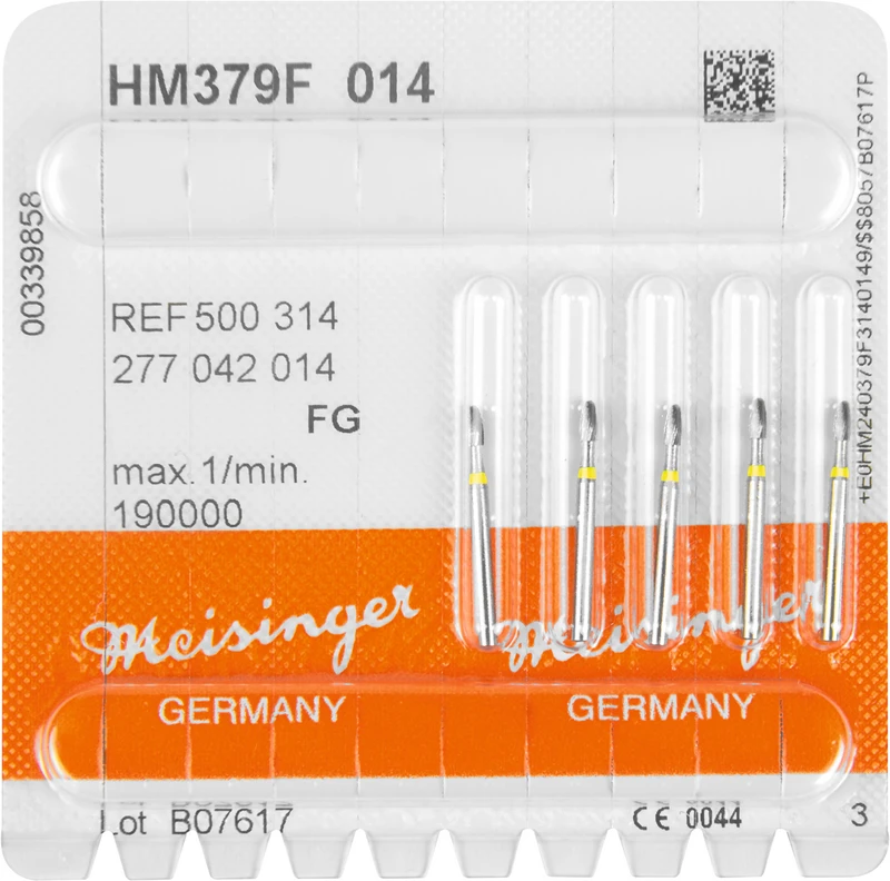 HM-Finierer 379  Packung  5 Stück gelb extra fein, FG, Figur 277 Ei, 3,1 mm, ISO 014