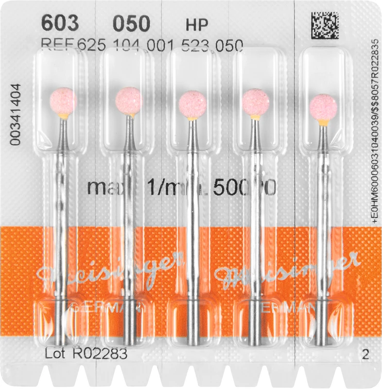Keramische Schleifer 603  Packung  5 Stück rosa mittel, HP, Figur 001, ISO 050