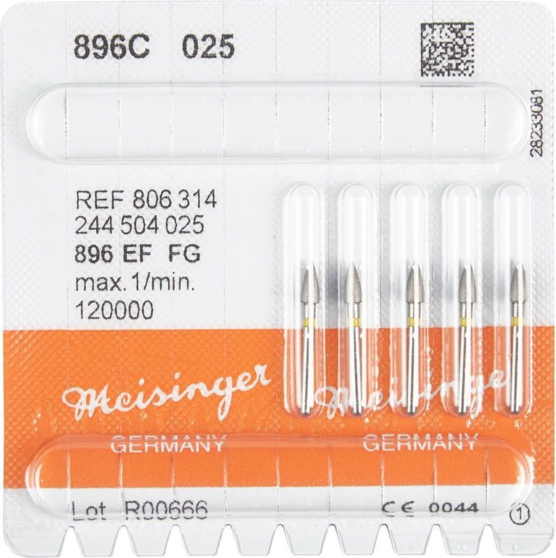 Diamanten 896  Packung  5 Stück gelb extra fein, FG, Figur 244 Granate, 5,5 mm, ISO 025