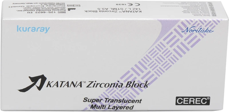 KATANA Zirconia Block  Packung  3 Stück Größe 14Z L, A3,5