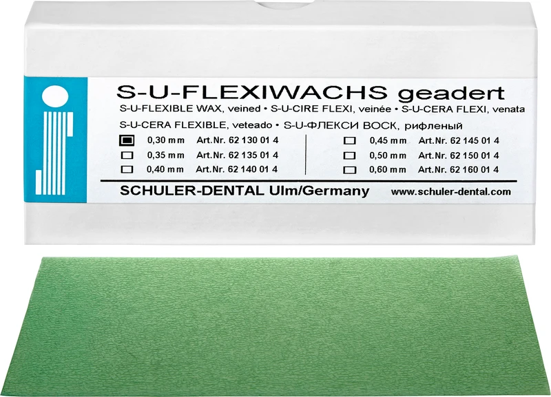 S-U-Flexiwachs  Packung  15 Stück geadert, Stärke 0,3 mm