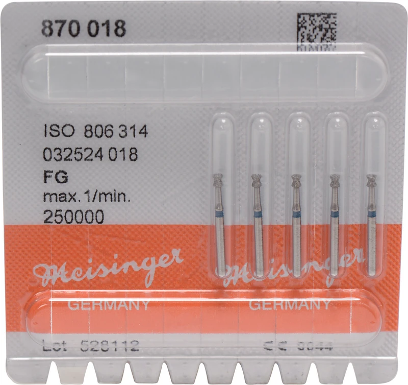 Diamanten 870  Packung  5 Stück blau mittel, FG, Figur 032 Diabolo, 2 mm, ISO 018