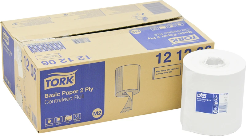 TORK® Standard Papierwischtücher M2 System   Packung  6 Rollen 2-lagig, weiß