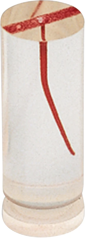 Endo-Trainer  Stück  mit roter Wurzelkanalwandung, Wurzelkanalkrümmung 10°