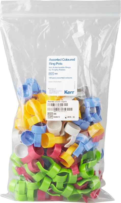 Ringtöpfe  Packung  100 Stück blau, grün, grau, rosa, gelb, nicht autoklavierbar