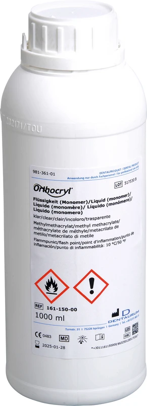 Orthocryl® Flüssigkeit  Flasche  1 Liter Flüssigkeit klar