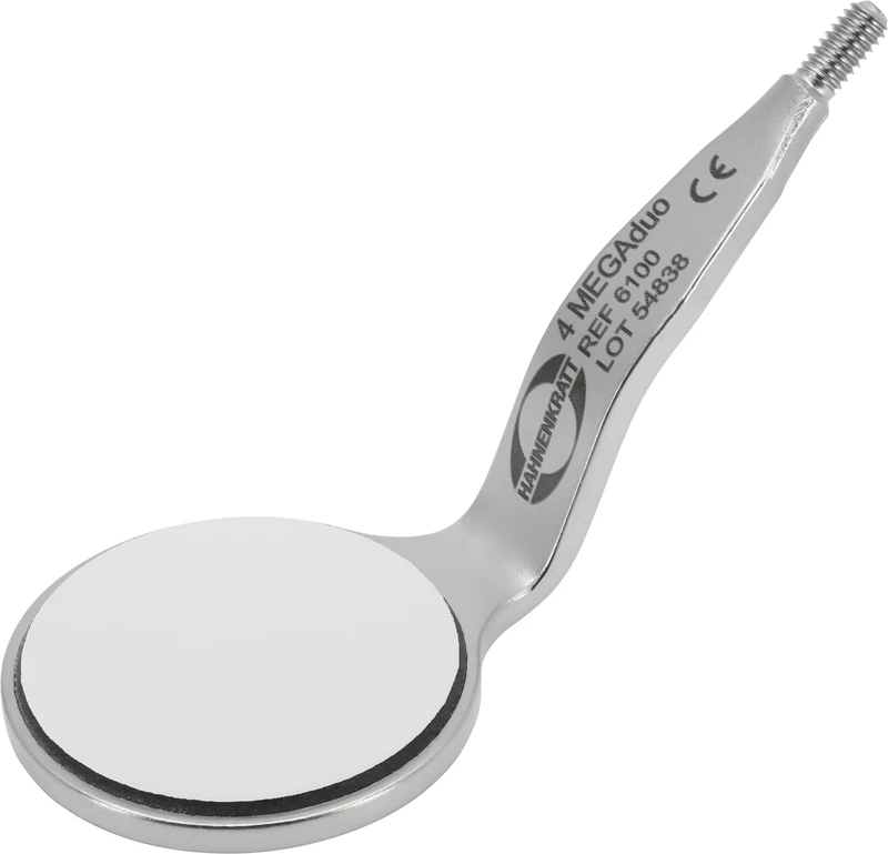 MEGAduo Mundspiegel  Packung  6 Stück MEGAduo FS Rhodium doppelseitig Nr. 4 plan Ø 22 mm