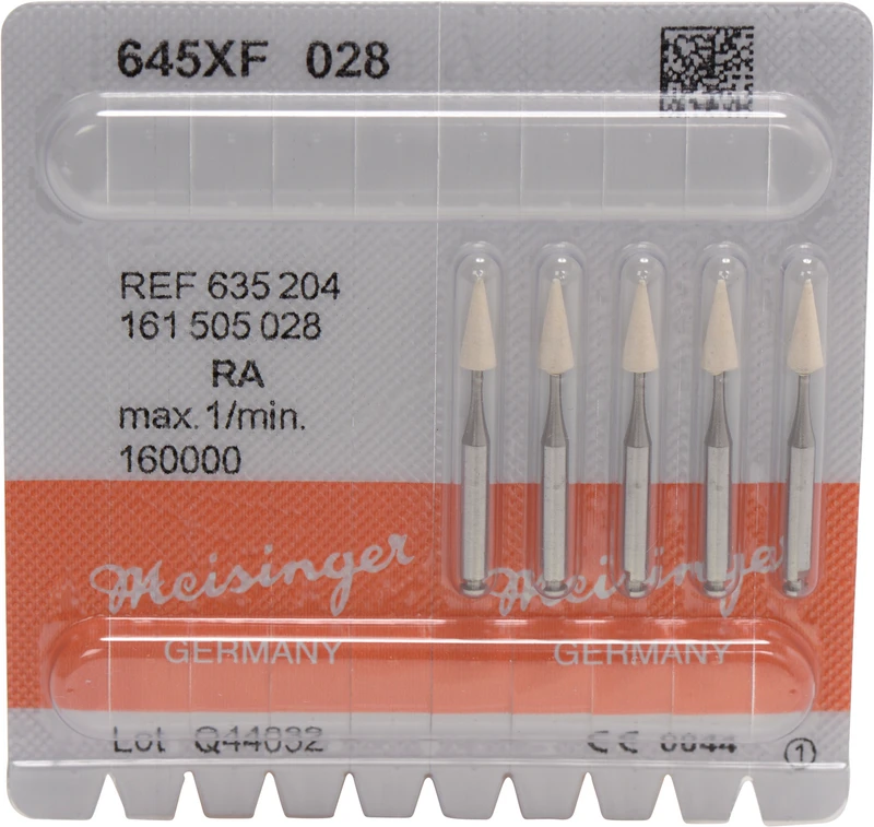 Keramische Schleifer 645  Packung  5 Stück weiß extra fein, RA, Figur 161, 7 mm, ISO 028