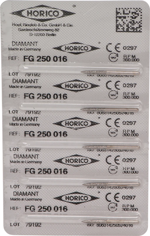 Diamantschleifer 250  Packung  5 Stück FG, Figur 250, 10 mm, 016