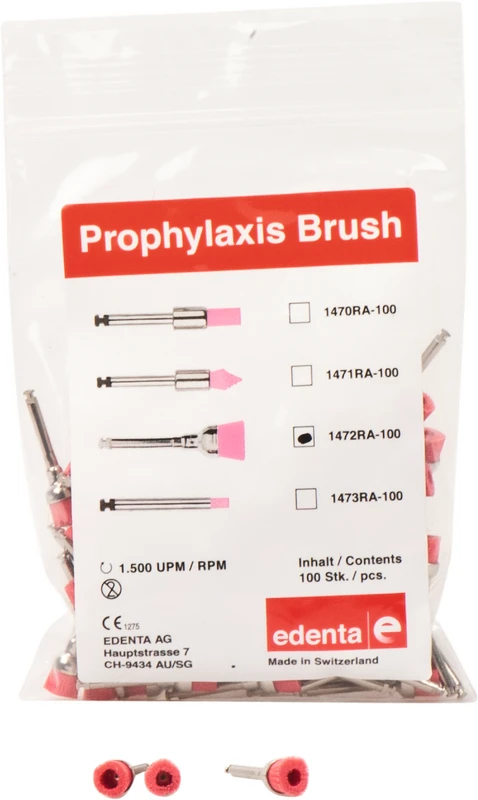 Prophylaxe Bürste  Packung  100 Stück rosa, ISO 060, RA