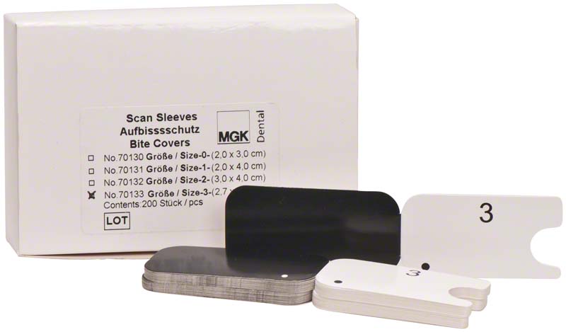 Aufbissschutz für Scan Sleeves \ TABLine Sleeves  Packung  200 Stück Gr. 3 (2,7 x 5,4 cm)