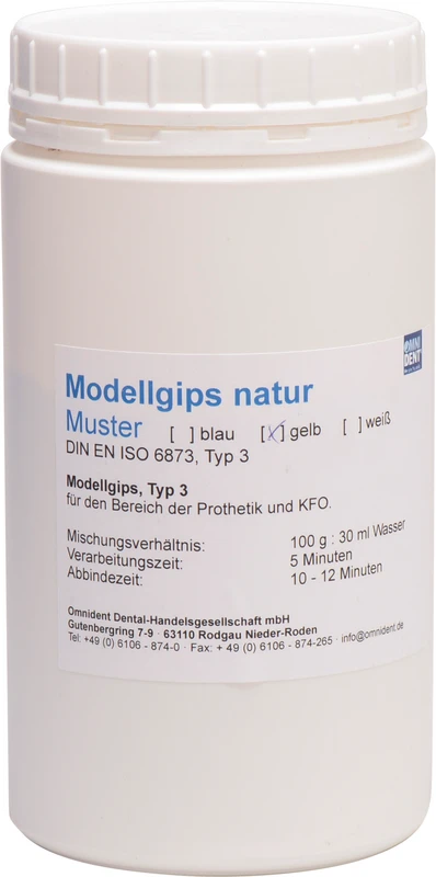 Modellgips natur  Muster  1 kg gelb