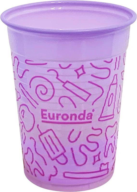 Monoart® Mundspülbecher Graffiti PP   Karton  1.000 Stück lila, 180 ml