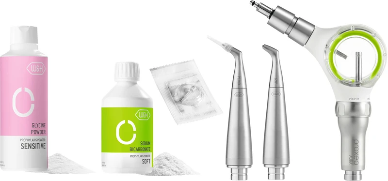 Proxeo Aura  Prophy Set  Pulverstrahlhandstück inklusive Zubehör, für W&H Roto Quick-Anschluss