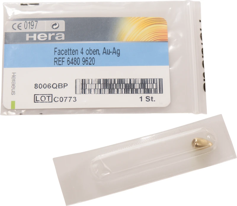 Facetten  Stück  Prämolar 4, 6,5 x 11 mm, oben