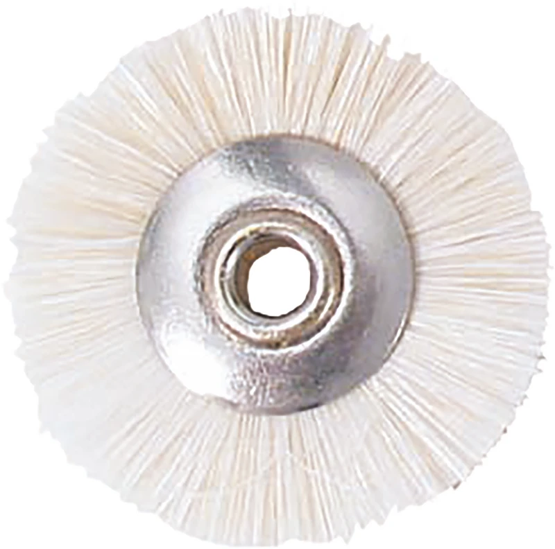 Radbürste Handstück  Packung  12 Stück unmontiert, Ziegenhaar, 17 mm