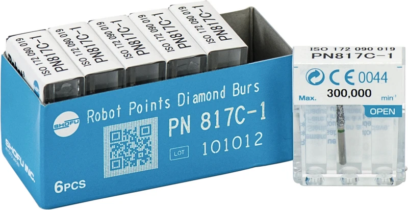 Robot Points FG  Packung  6 Stück grün grob, FG, Figur Konus Stirn flach, 9 mm, ISO 019