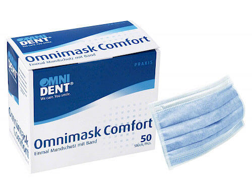 Omnimask Comfort  Packung  50 Stück blau mit Band