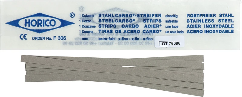 Stahlcarbo® Streifen  Packung  12 Stück gelb, einseitig, 6 mm breit, Stärke 0,07 mm