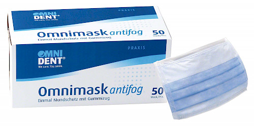 Omnimask antifog  Packung  50 Stück blau mit Gummizug