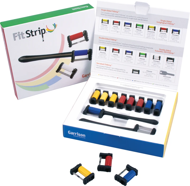 FitStrip   Subgingivales Finieren\Polieren Set  1 gezackte, 9 einseitig, 2 Griffe