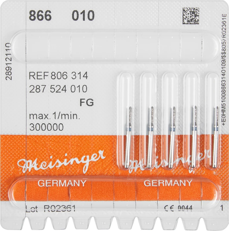 Diamanten 866  Packung  5 Stück blau mittel, FG, Figur 287 Torpedo, 5 mm, ISO 010