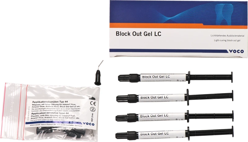 Block Out Gel LC  Packung  4 x 1,2 ml Spritze , Applikationskanülen Typ 44