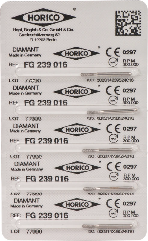 Diamantschleifer 239  Packung  5 Stück FG, Figur 239, 5 mm, ISO 016