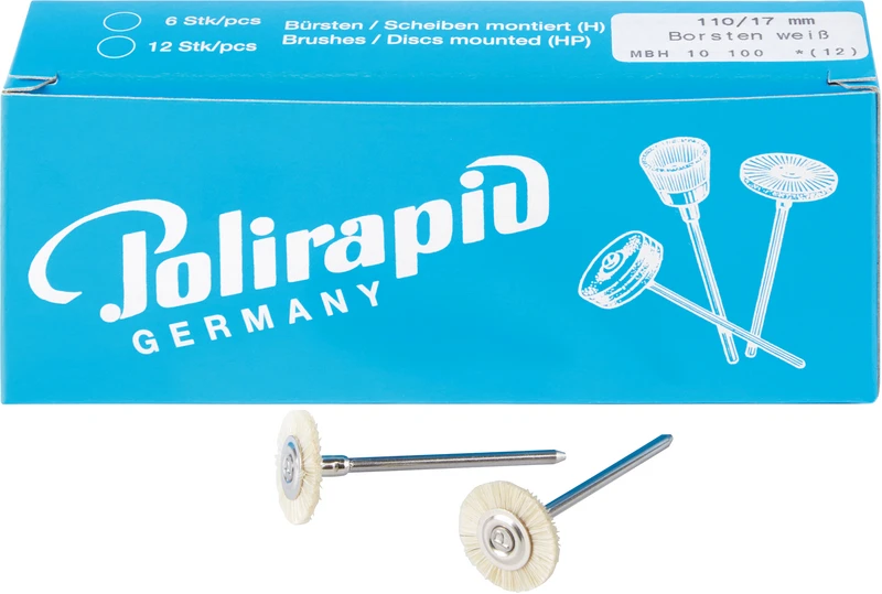 Miniaturbürsten  Packung  12 Stück HP, Chungking Borste weiß, Ø 17 mm