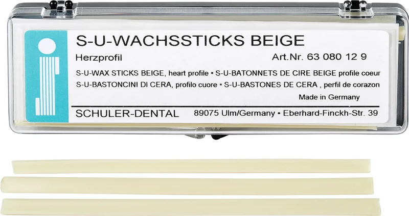 S-U-Wachssticks beige  Packung  15 Sticks Herzprofil