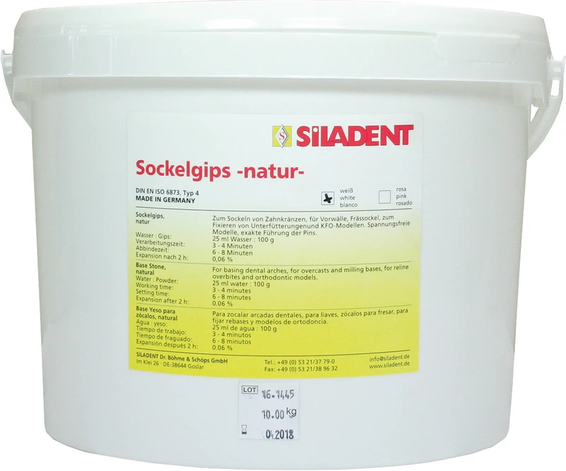 Sockelgips natur  Eimer  10 kg naturweiß