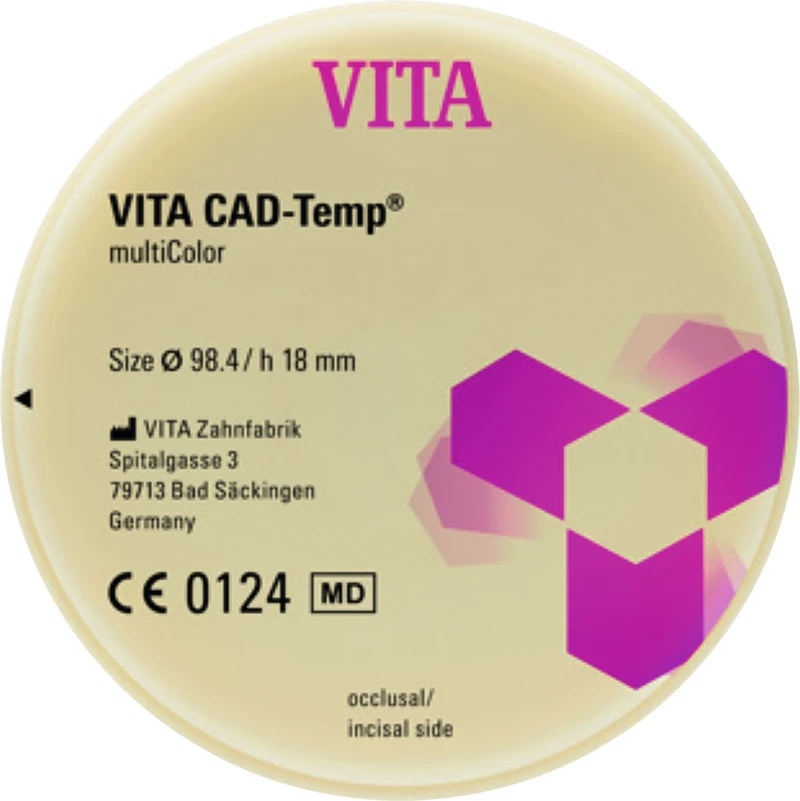 VITA CAD-Temp® multiColor DISC  Stück  Ø 98,4 mm, H 18 mm, 3M2T