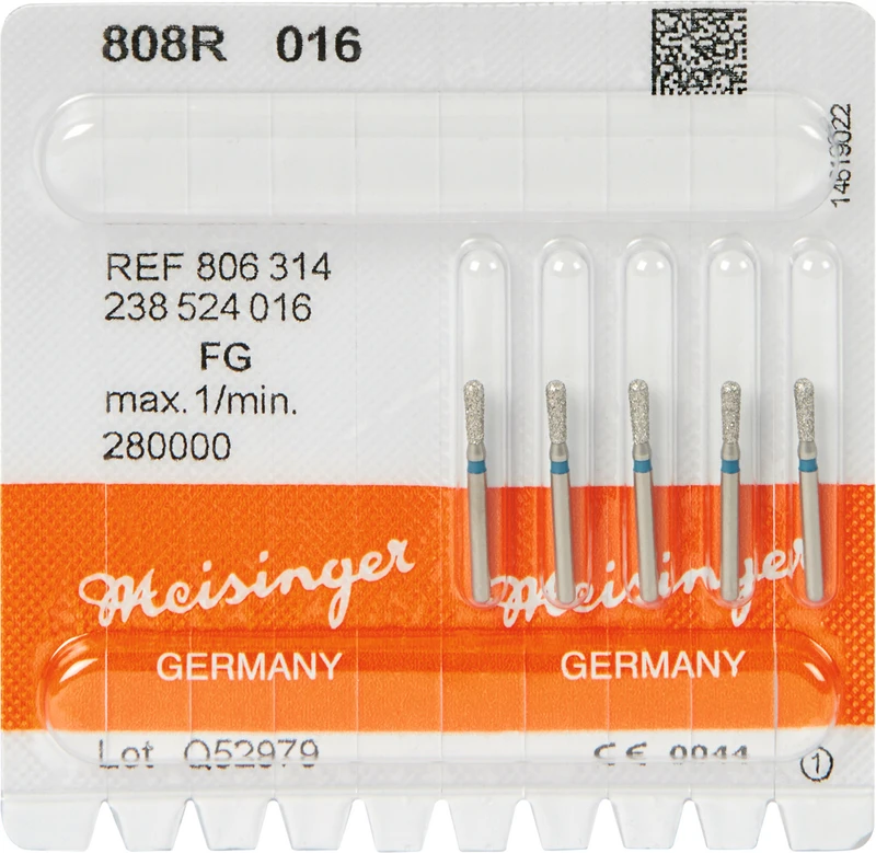 Diamanten 808  Packung  5 Stück blau mittel, FG, Figur 238 Birne rund, 5 mm, ISO 016