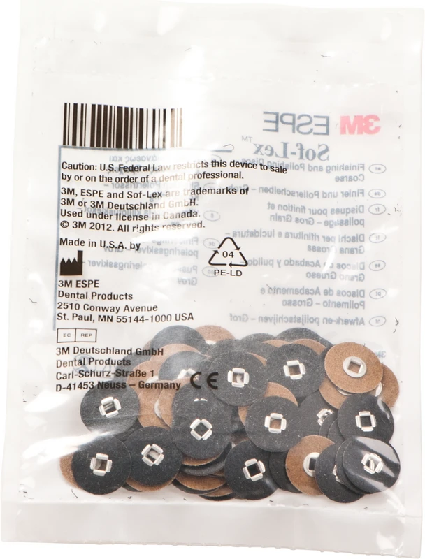 Sof-Lex Ausarbeitungs- und Polierscheiben  Packung  100 Scheiben für Moore-Mandrelle Ø 15,8 mm, grob