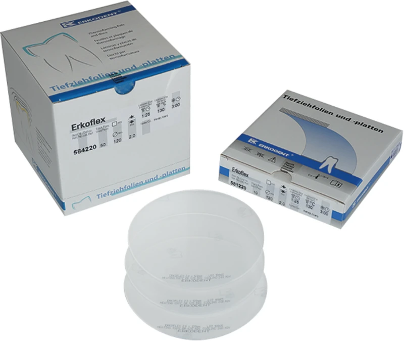Erkoflex transparent  Packung  50 Stück transparent, Ø 125 mm, Stärke 3 mm