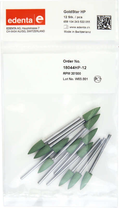 Goldstar  Packung  12 Stück grün, HP, Figur 243, 15,5 mm, ISO 055