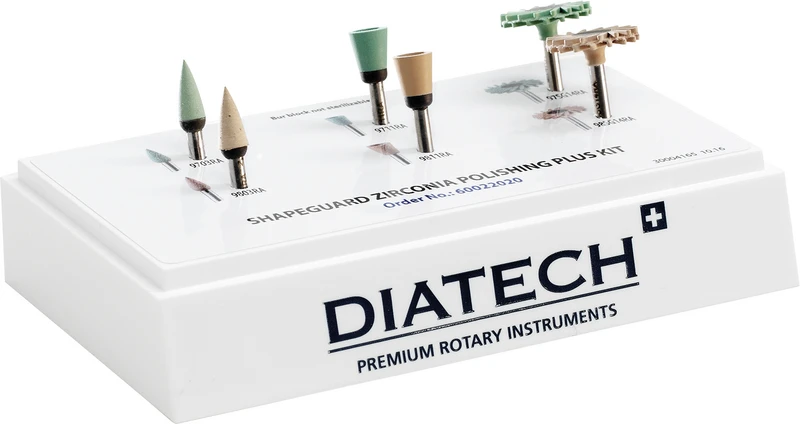 DIATECH ShapeGuard  Zirconia Polishing Plus Kit  6 Stück (3 x grün, 3 x hellbraun), RA