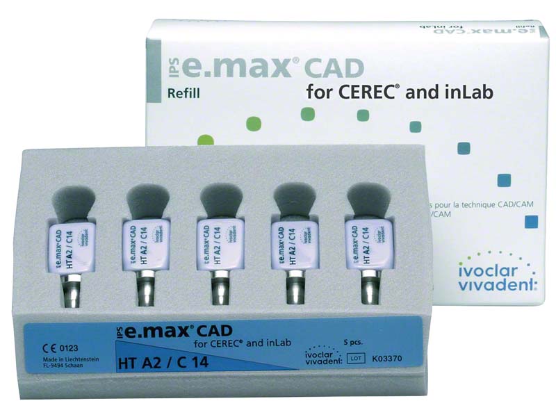 IPS e.max CAD for CEREC\inLab  Packung  5 Stück Gr. C14, A2 HT