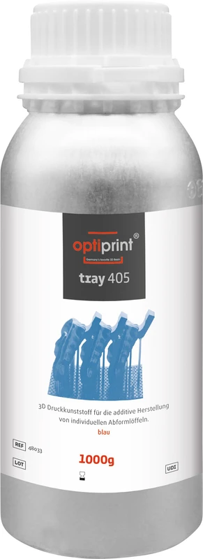 optiprint® tray   Flasche  1 kg 405 nm, blau