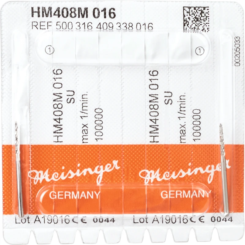 Chirurgie Fräser HM 408M  Packung  2 Stück FG XL, Figur 409, 10 mm, ISO 016