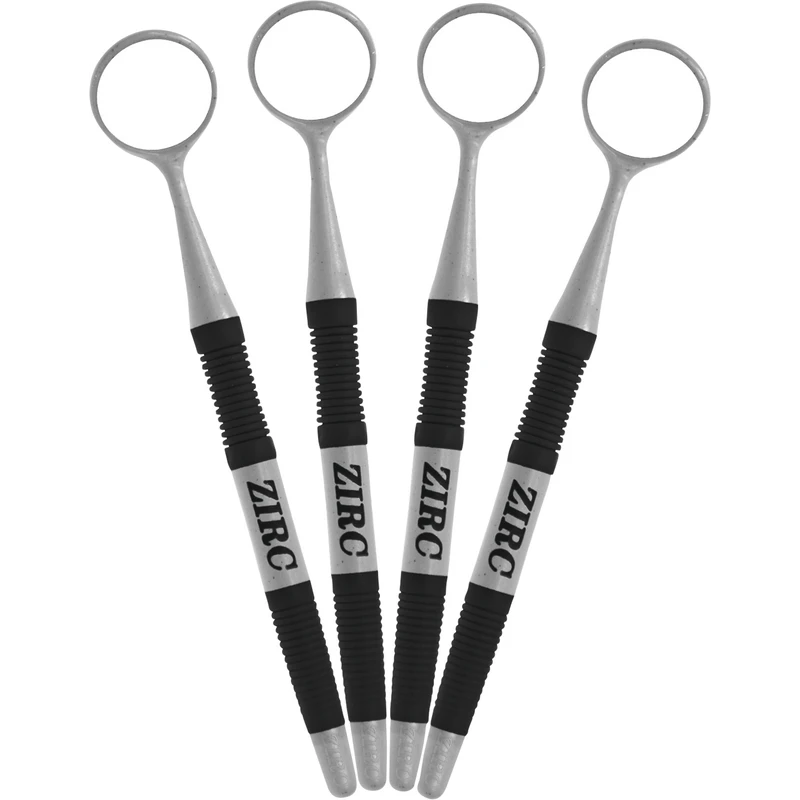 Crystal HD Mundspiegel Soft Grip  Packung  4 Stück grau\schwarz, Größe 4, Ø 22 mm