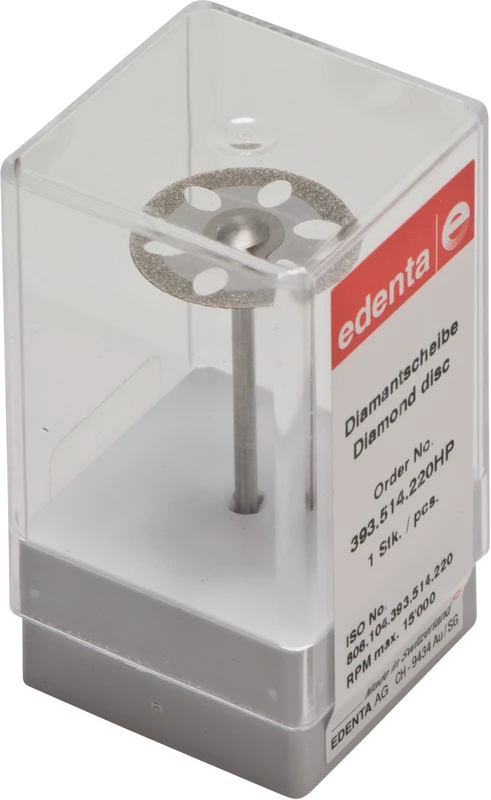 Diamantscheibe 393  Stück  oval perforiert, rot fein, HP, Figur 393, 0,15 mm, ISO 220