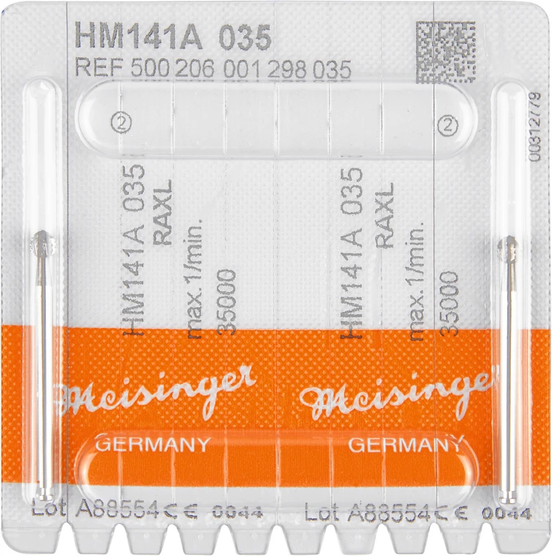 Chirurgie Fräser HM 141  Packung  2 Stück Querhiebverzahnt, RAL, Figur 001, ISO 035