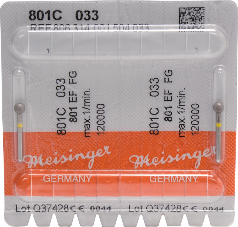 Diamanten 801  Packung  2 Stück gelb extra fein, FG, Figur 001 Rund, ISO 033