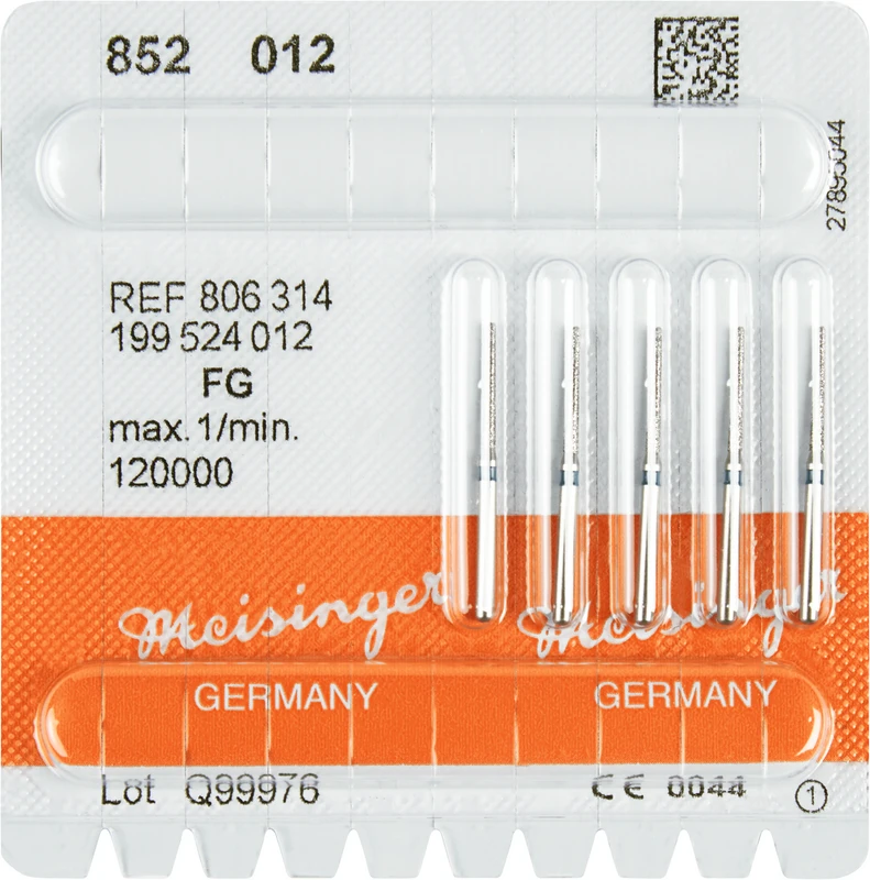 Diamanten 852  Packung  5 Stück blau mittel, FG, Figur 199 Konus rund, 10 mm, ISO 012